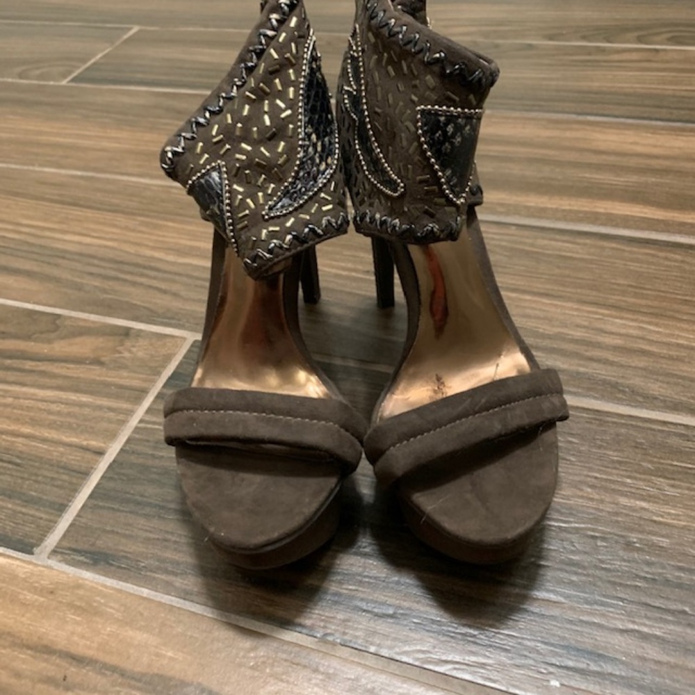 Carlos Santana Brown Ankle Strap Heel- Sz 6